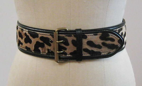 Ensemble, Azzedine Alaïa (French (born Tunisia), Tunis 1935–2017 Paris), a,b) synthetic/wool blend; c) leather, metal; d,e) leather, French