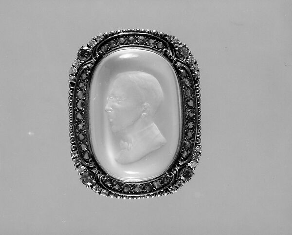 Cameo, Carved by Beth Benton Sutherland (1898–1972), Gold, moonstone, diamonds, emeralds, American 