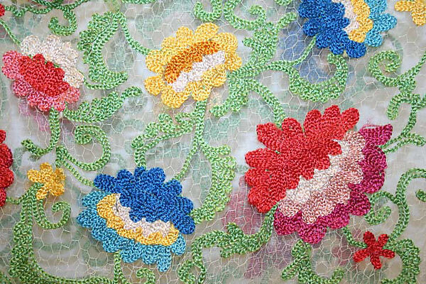 Shawl, silk, American or European