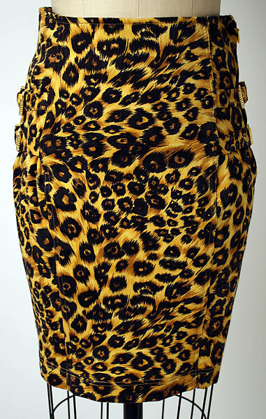 Skirt, Gianni Versace (Italian, founded 1978), wool/synthetic blend, synthetic, metal, Italian 