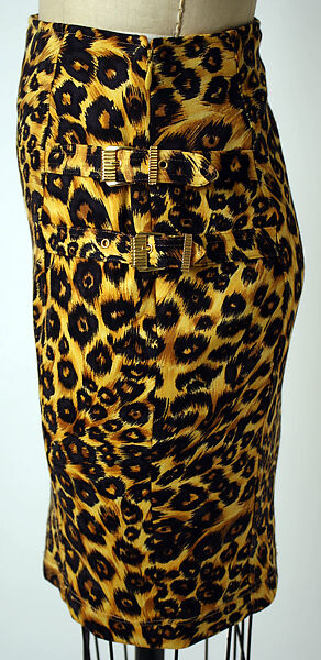 Skirt, Gianni Versace (Italian, founded 1978), wool/synthetic blend, synthetic, metal, Italian