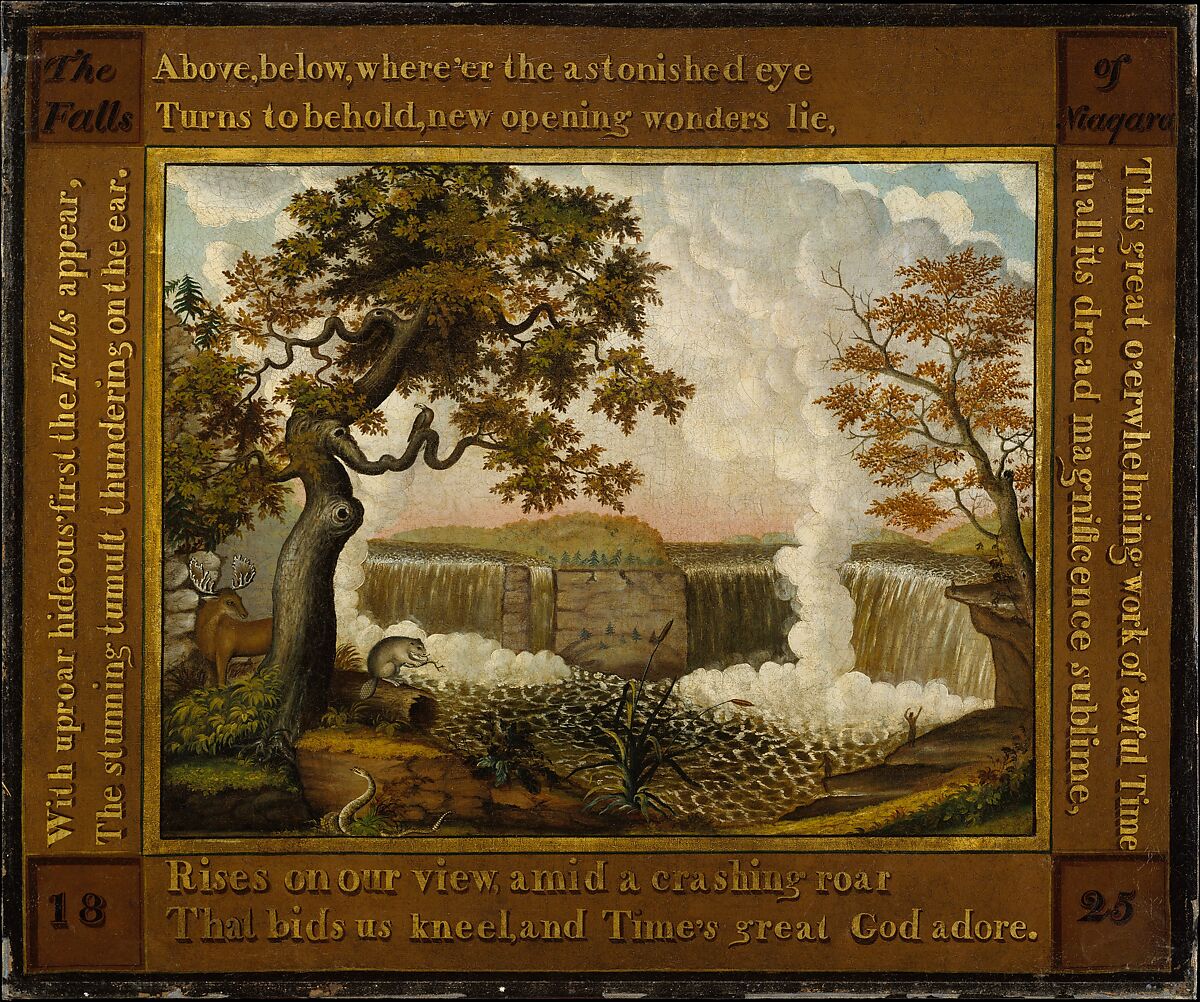 The Falls of Niagara, Edward Hicks (American, Langhorne, Pennsylvania 1780–1849 Newtown, Pennsylvania), Oil on canvas, American 
