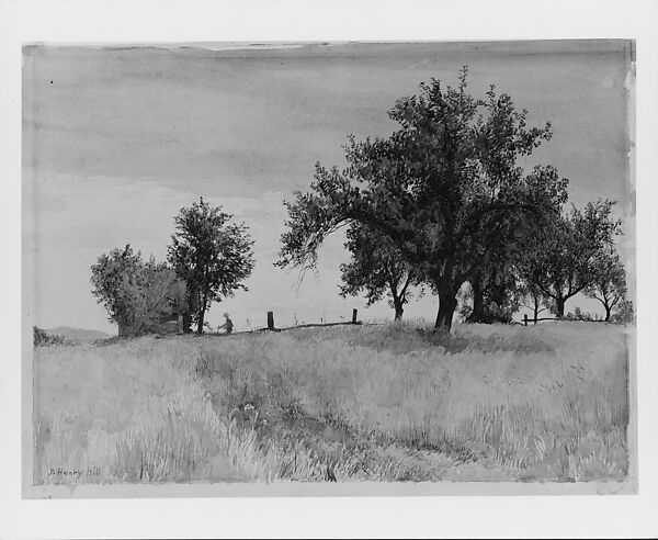 The Straw Field, John Henry Hill (American, West Nyack, New York 1839–1922), Watercolor on off-white wove paper, American