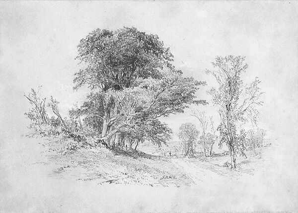 Wooded Country Lane with Figure in Distance (from Cropsey Album)