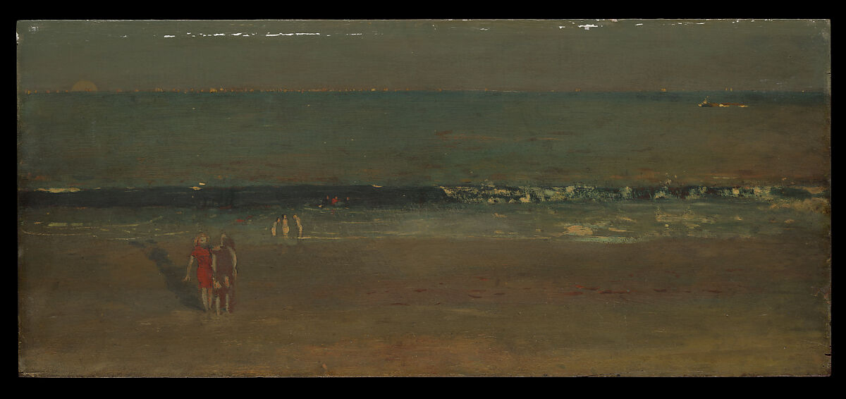 The Beach, Late Afternoon, Winslow Homer (American, Boston, Massachusetts 1836–1910 Prouts Neck, Maine), Oil on wood, American 