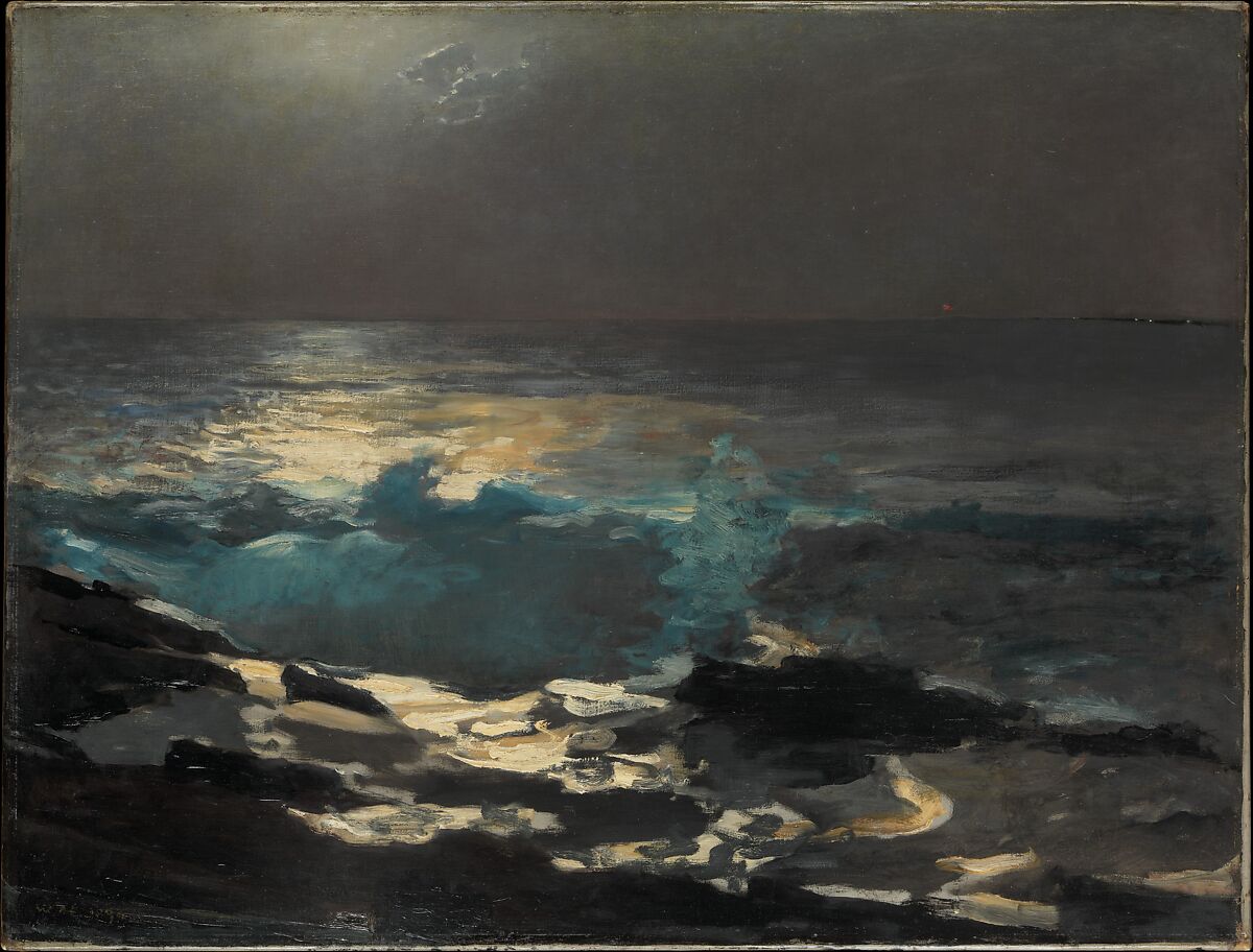Moonlight, Wood Island Light, Winslow Homer (American, Boston, Massachusetts 1836–1910 Prouts Neck, Maine), Oil on canvas, American 
