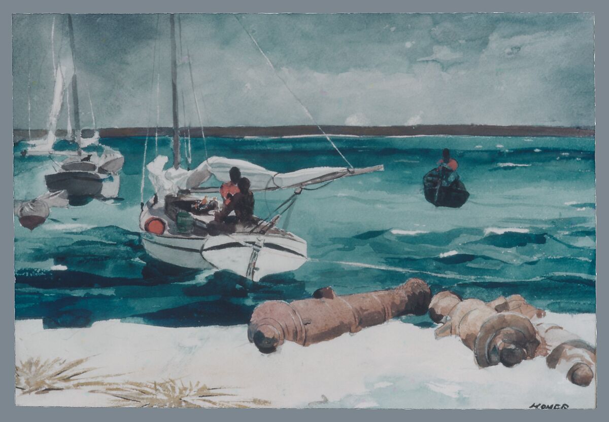 Nassau, Winslow Homer (American, Boston, Massachusetts 1836–1910 Prouts Neck, Maine), Watercolor and graphite on off-white wove paper, American