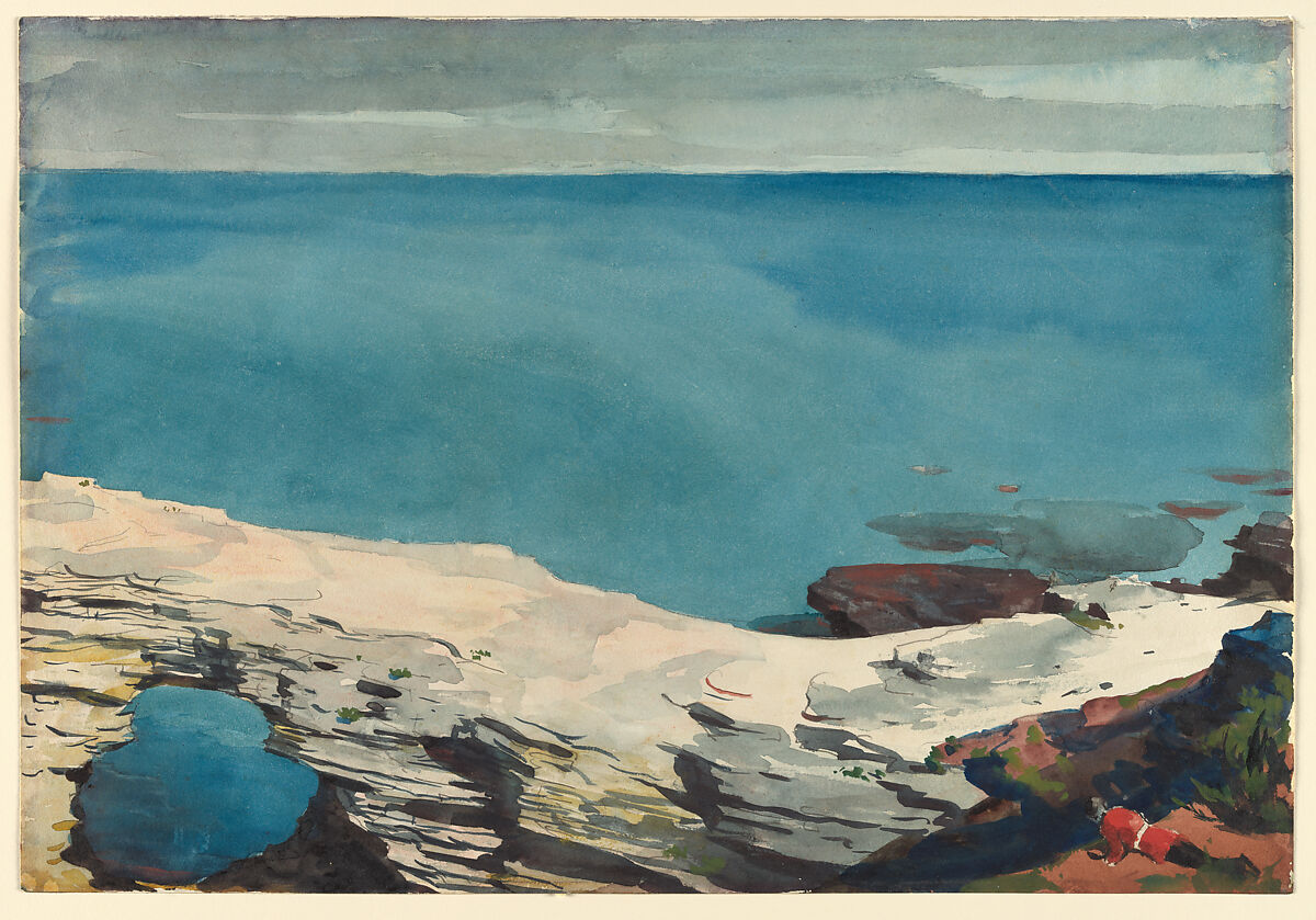 Natural Bridge, Bermuda, Winslow Homer (American, Boston, Massachusetts 1836–1910 Prouts Neck, Maine), Watercolor and graphite on white wove paper, American 