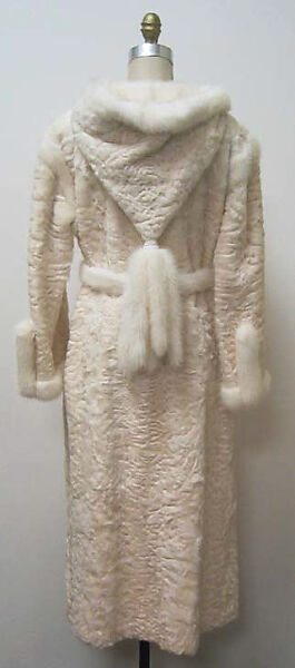 Coat, House of Dior (French, founded 1946), a) fur, plastic; b) fur; c,d) plastic, French