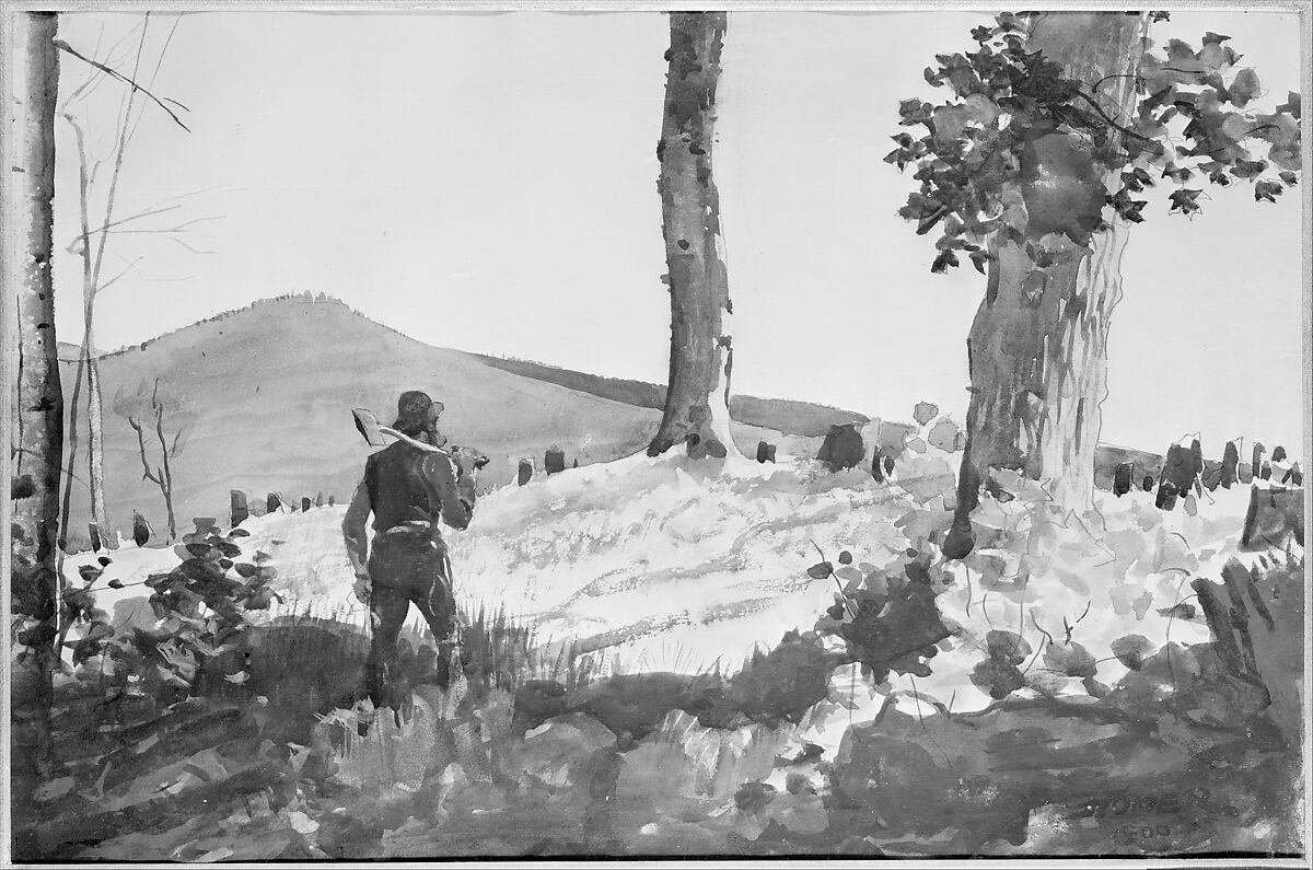 The Pioneer, Winslow Homer (American, Boston, Massachusetts 1836–1910 Prouts Neck, Maine), Watercolor and graphite on white wove paper, American