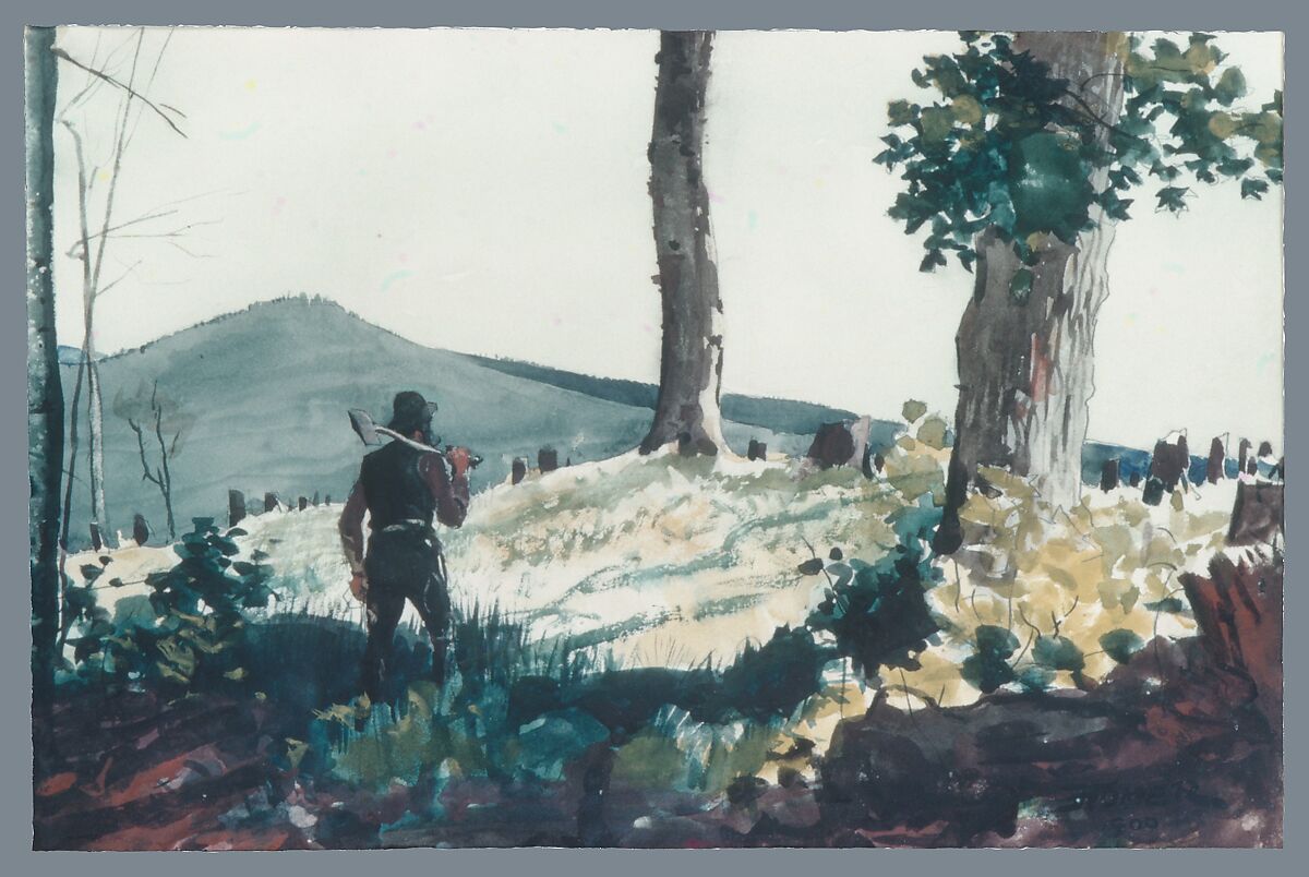The Pioneer, Winslow Homer (American, Boston, Massachusetts 1836–1910 Prouts Neck, Maine), Watercolor and graphite on white wove paper, American