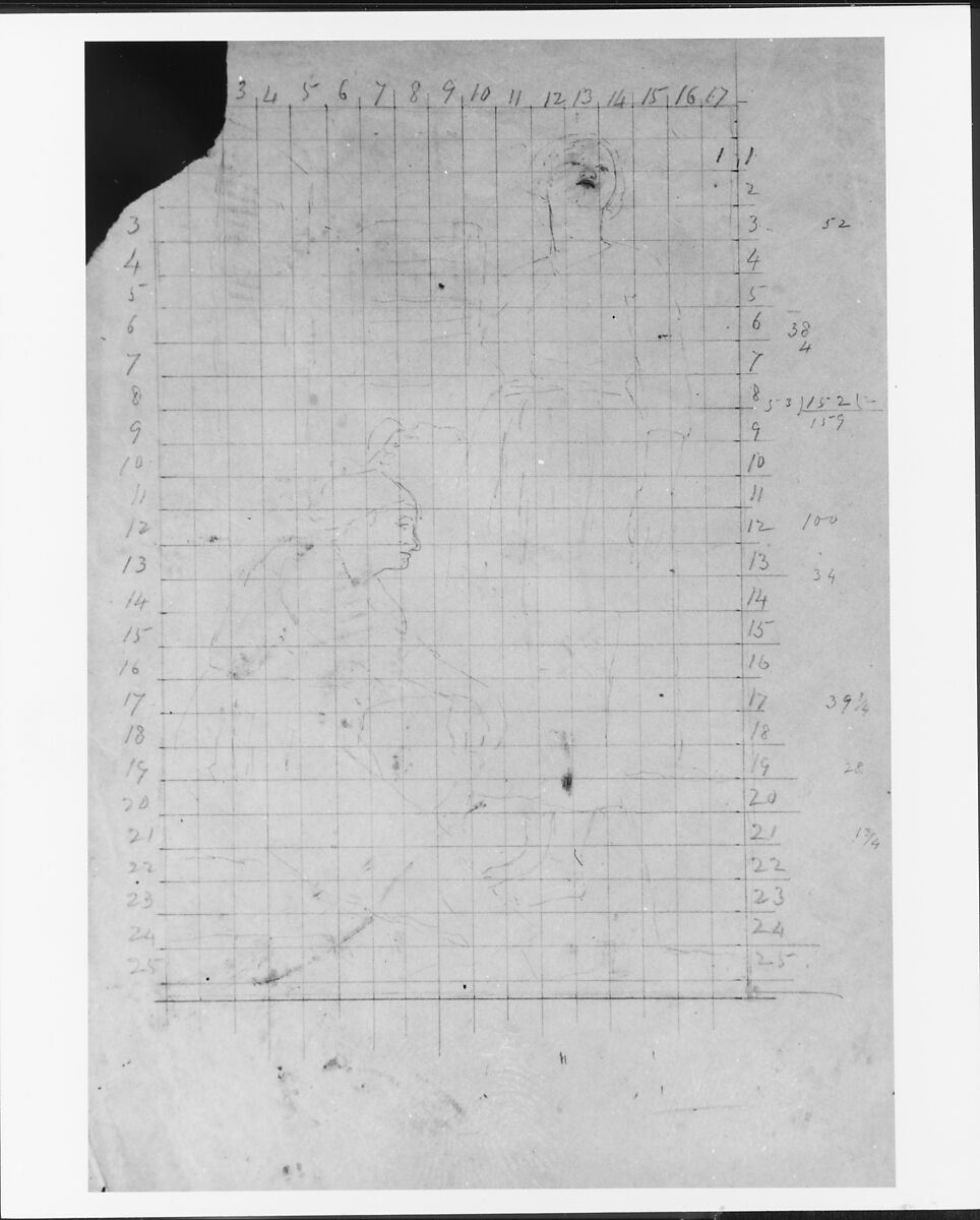 Study of two female figures, Thomas Hovenden (American (born Ireland), Dunmanway 1840–1895 Plymouth Meeting, Pennsylvania), Graphite on tan wove paper, American 