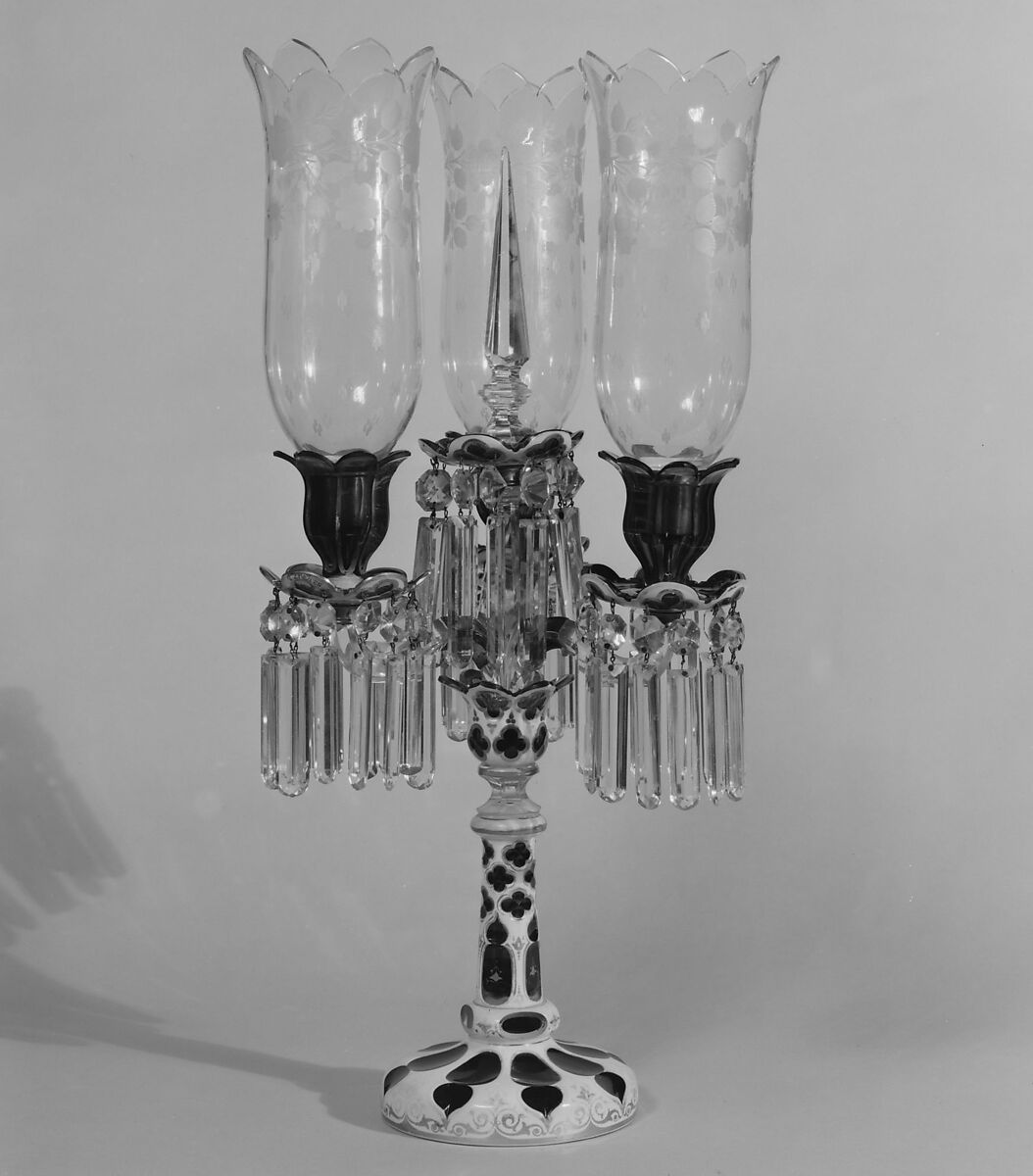 Candelabrum, Blown glass, American or French 