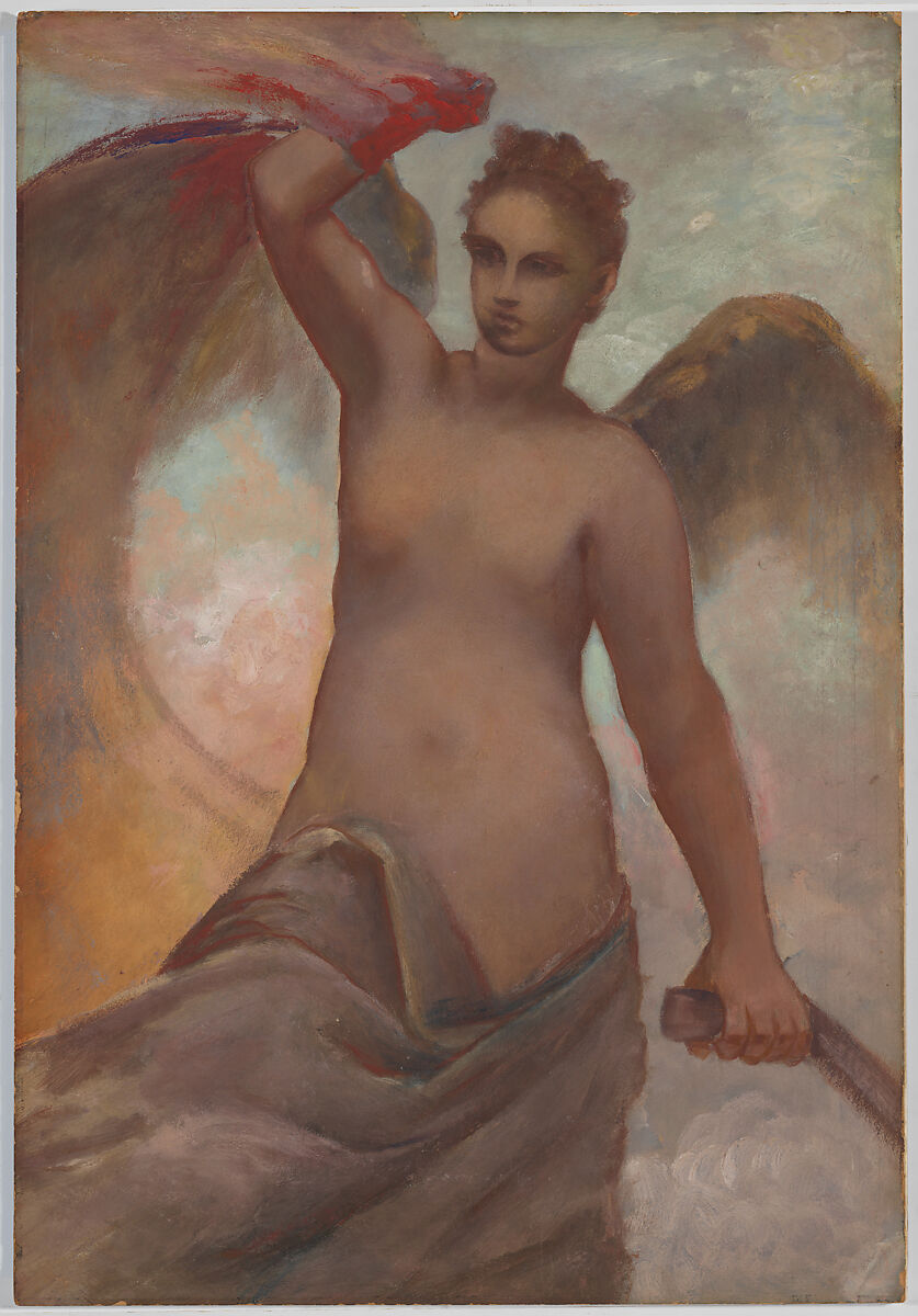 Fortune: A Study for "The Discoverer", William Morris Hunt (American, Brattleboro, Vermont 1824–1879 Appledore, New Hampshire), Oil on paper, American 
