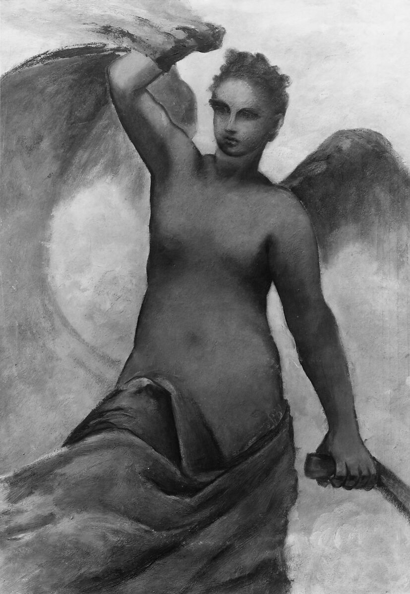 Fortune: A Study for "The Discoverer", William Morris Hunt (American, Brattleboro, Vermont 1824–1879 Appledore, New Hampshire), Oil on paper, American