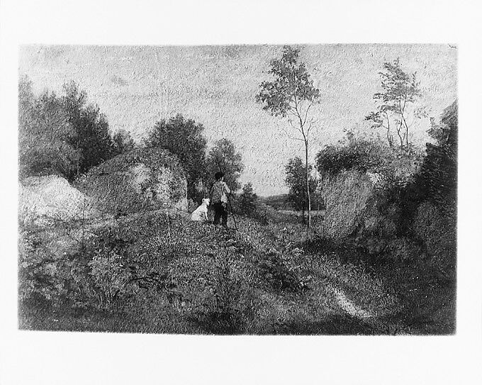 Landscape, William Morris Hunt (American, Brattleboro, Vermont 1824–1879 Appledore, New Hampshire), Oil on pressboard mounted on wood, American 