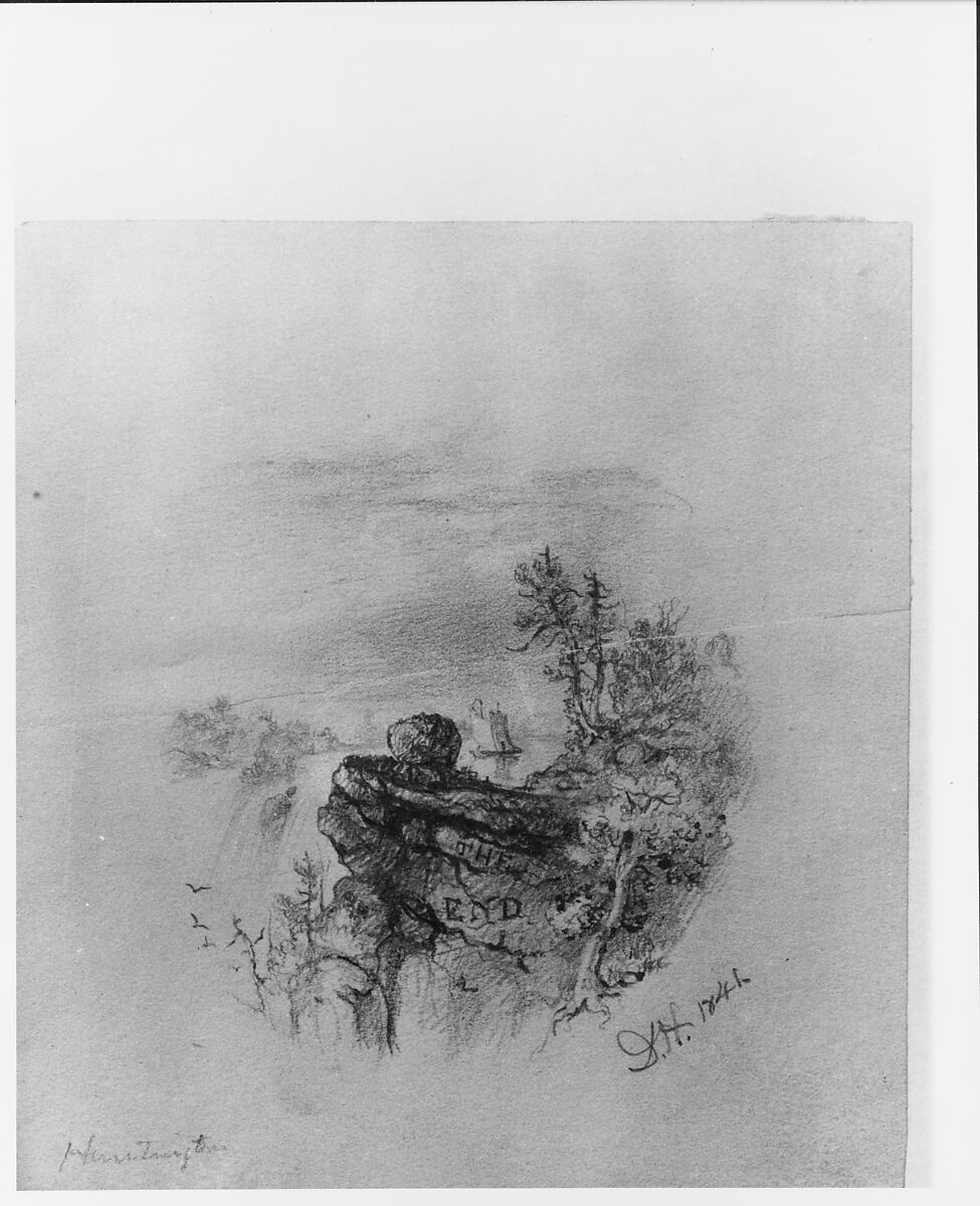 The End (tailpiece from McGuire Scrapbook), Daniel Huntington (American, New York 1816–1906 New York), Graphite on off-white wove paper, American 