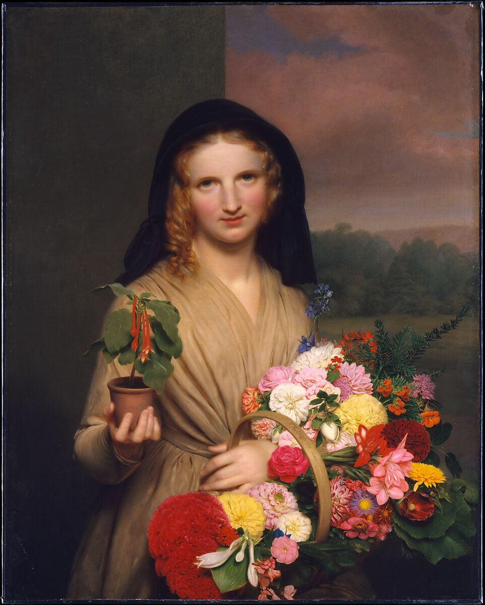 The Flower Girl, Charles Cromwell Ingham  American, born Ireland, Oil on canvas, American