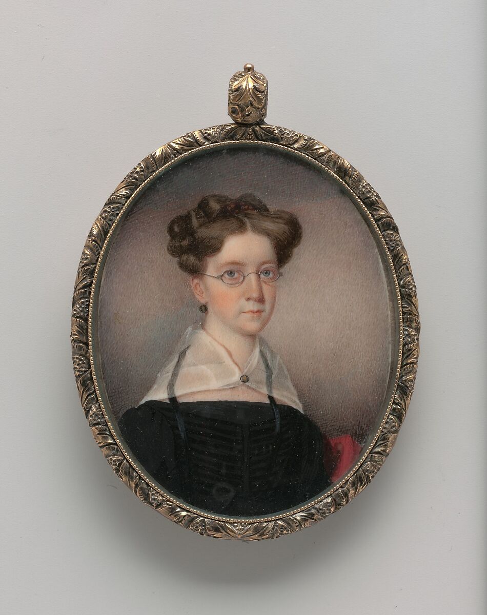 Portrait of a Lady, Watercolor on ivory, American 