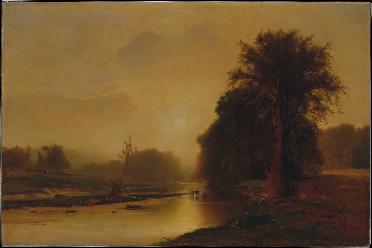Autumn Meadows, George Inness (American, Newburgh, New York 1825–1894 Bridge of Allan, Scotland), Oil on canvas, American 