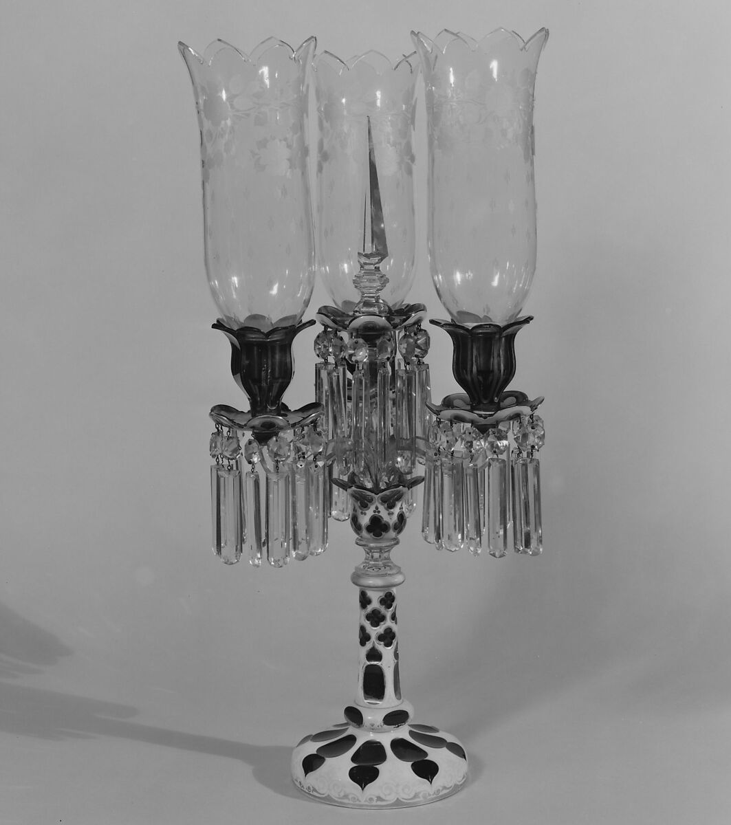 Candelabrum, Blown glass, American or French 