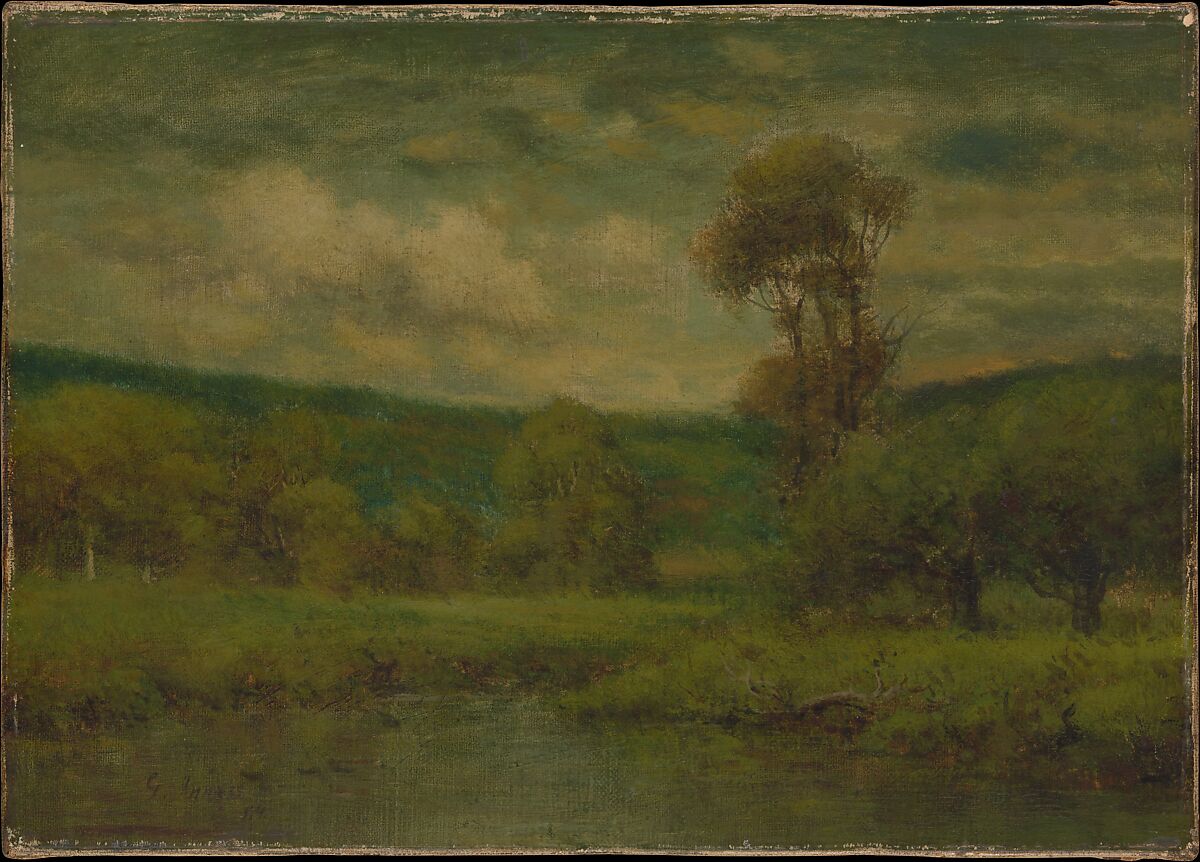 Landscape, George Inness (American, Newburgh, New York 1825–1894 Bridge of Allan, Scotland), Oil on canvas, American 