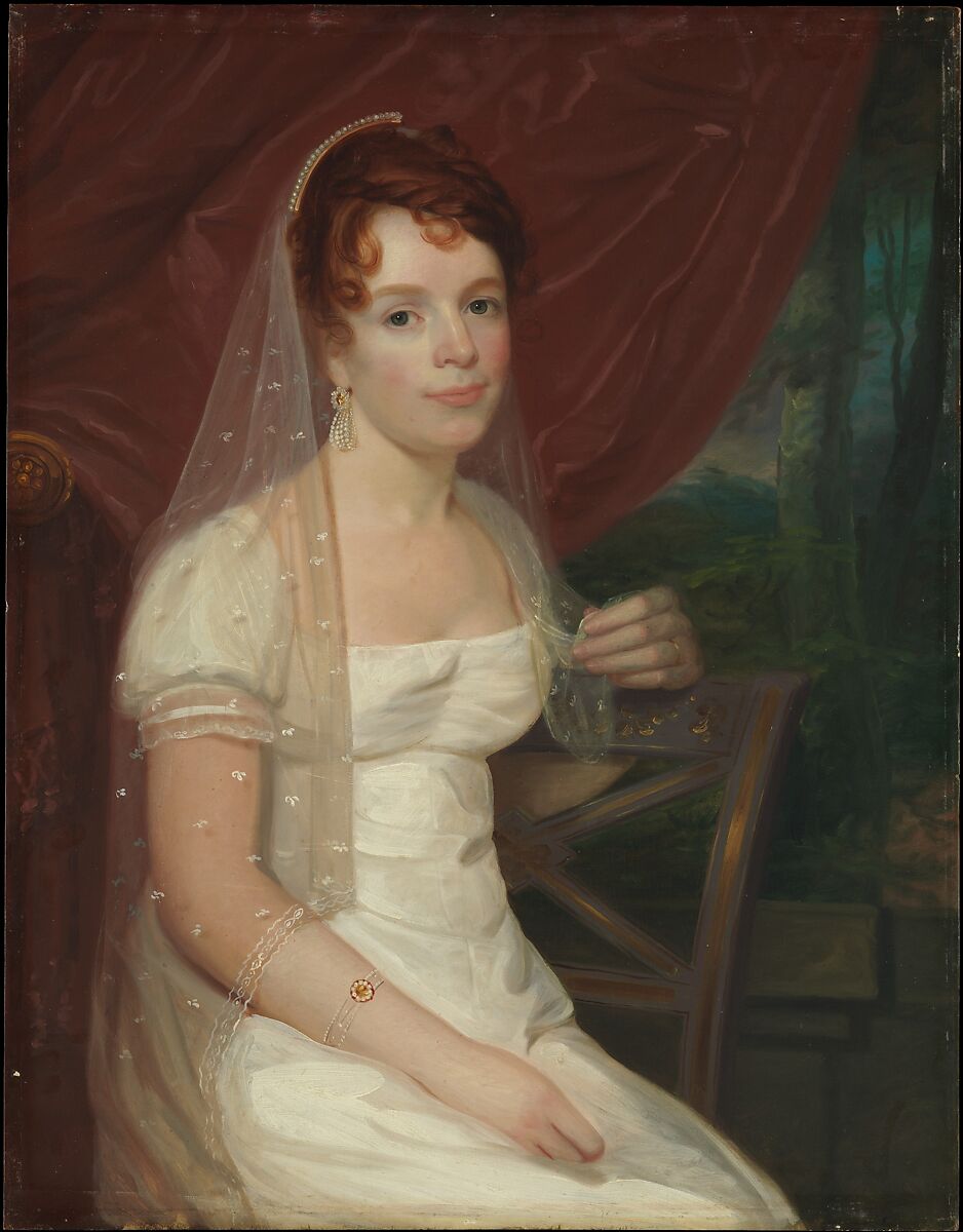 Mrs. Robert Dickey (Anne Brown), John Wesley Jarvis (American (born England), South Shields 1780–1840 New York), Oil on wood, American 