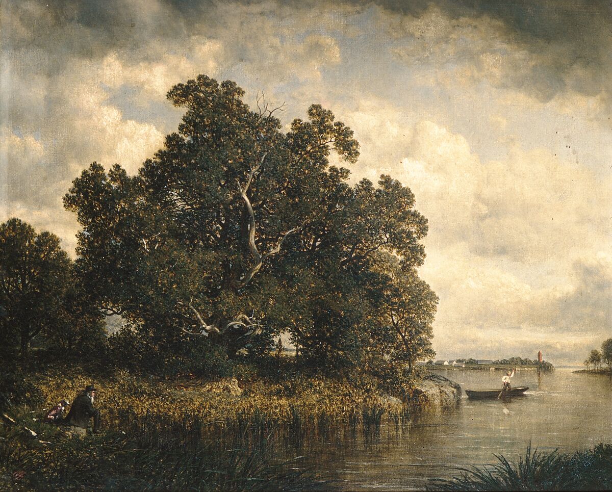 Bayside, New Rochelle, New York, David Johnson (American, New York 1827–1908 Walden, New York), Oil on canvas, American 