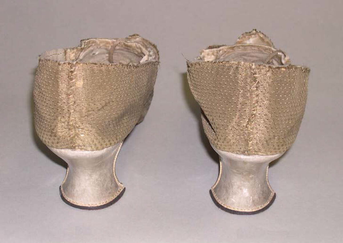 Shoes, silk, leather, probably British