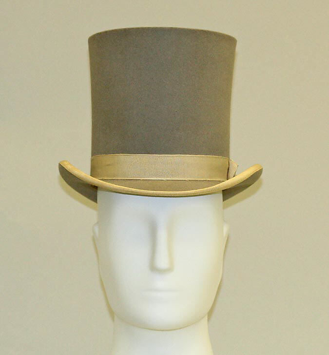 Top hat, wool, leather, silk, paper, British 