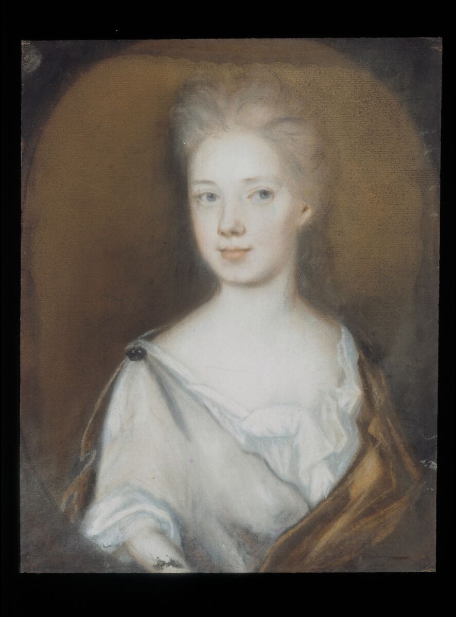 Mrs. Pierre Bacot (Marianne Fleur Du Gue), Henrietta Johnston (ca. 1674–1729), Pastel and red and black chalk on toned laid paper., American