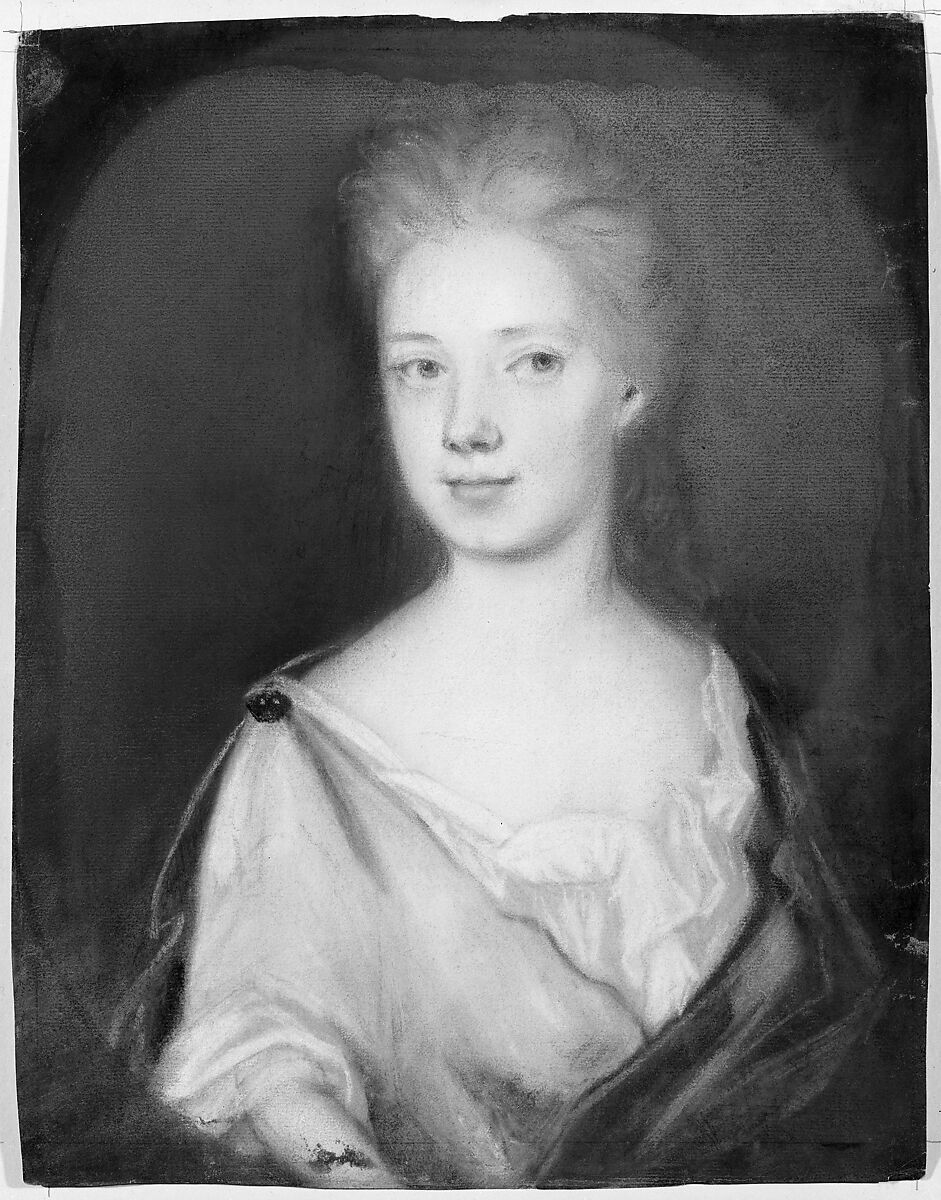 Mrs. Pierre Bacot (Marianne Fleur Du Gue), Henrietta Johnston (ca. 1674–1729), Pastel and red and black chalk on toned laid paper., American