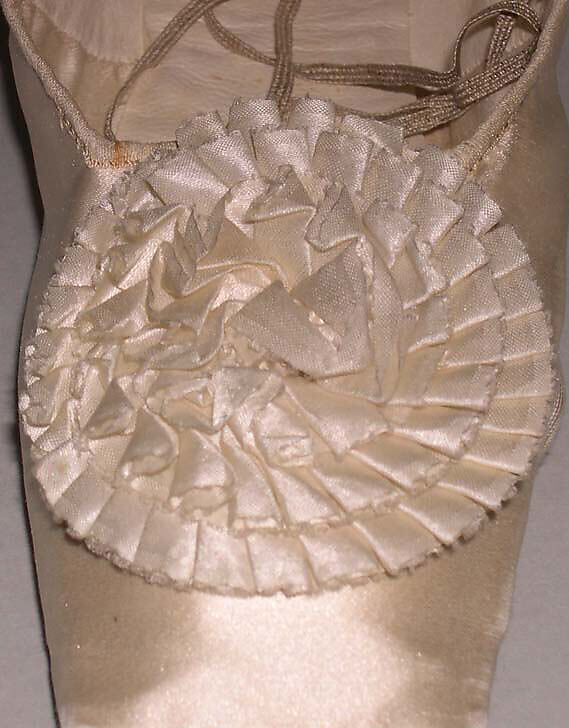 Slippers, silk, leather, American