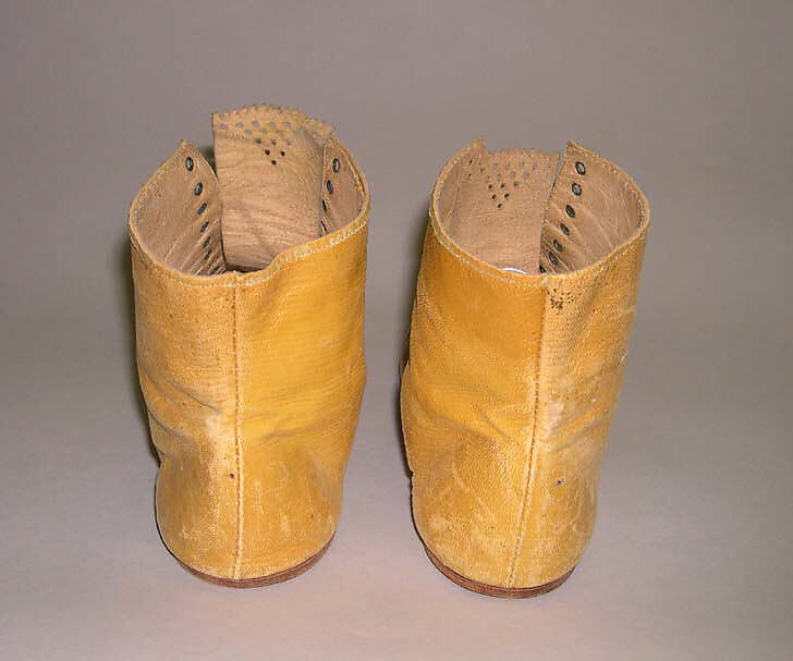 Booties, leather, silk, copper, American