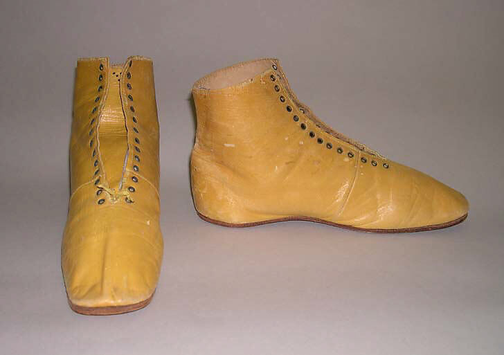 Booties, leather, silk, copper, American 