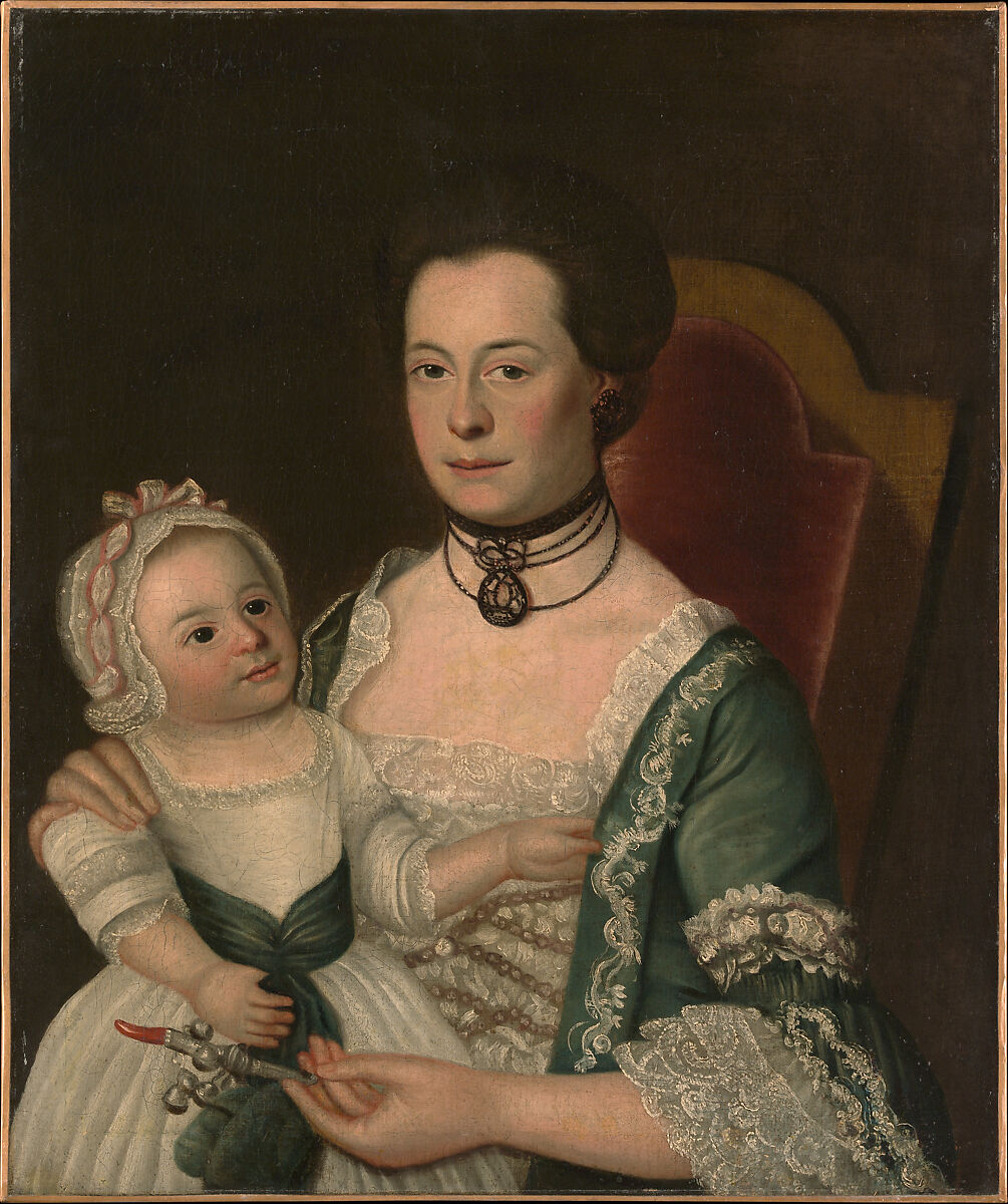 Mrs. Jacob Hurd and Child, William Johnston (1732–1772), Oil on canvas, American 