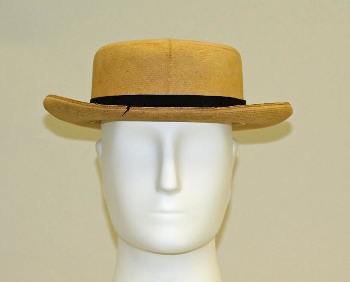 Hat, straw, silk, American 