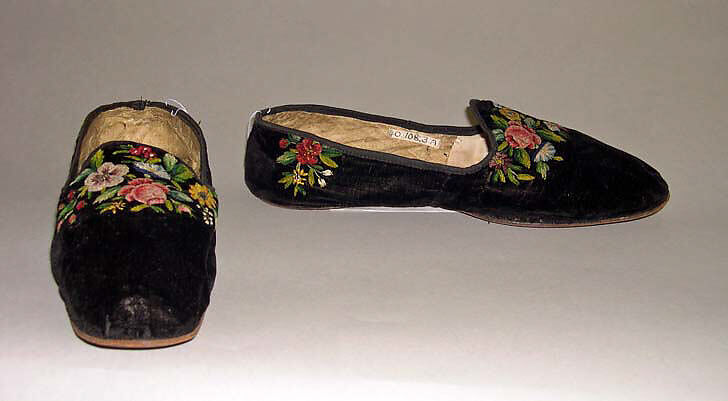 Slippers, silk, American