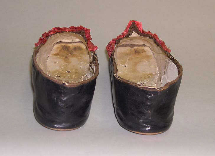 Slippers, leather, silk, American