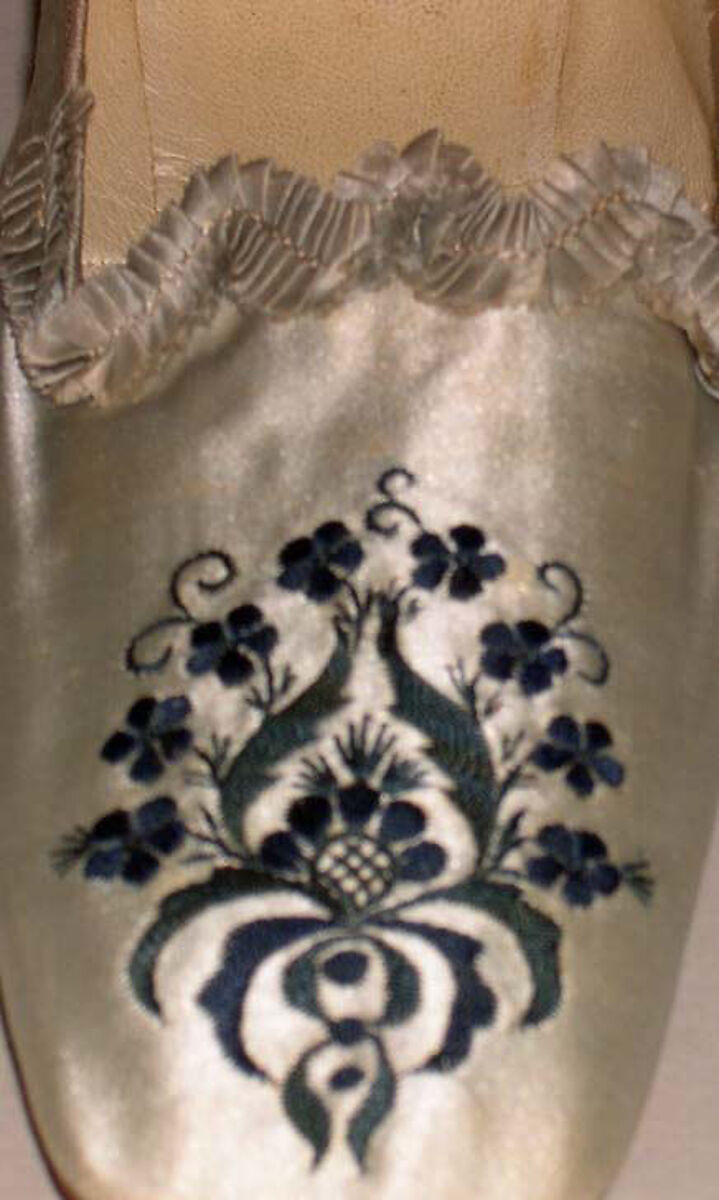 Slippers, leather, silk, American
