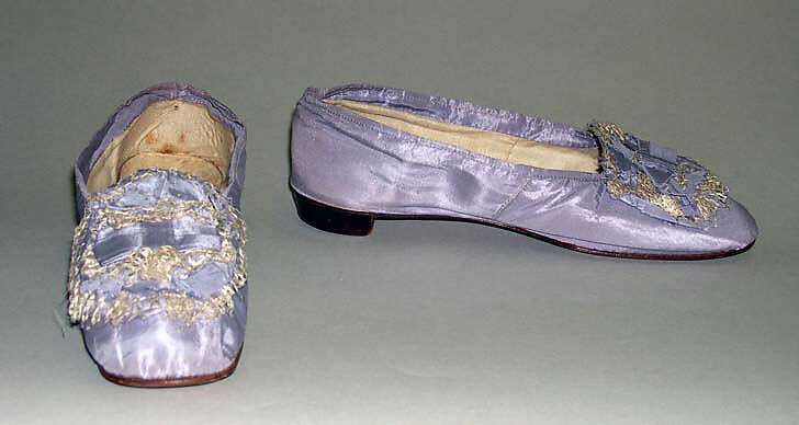 Wedding slippers, silk, leather, American 