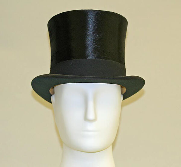 Top hat, silk, wool, leather, British 