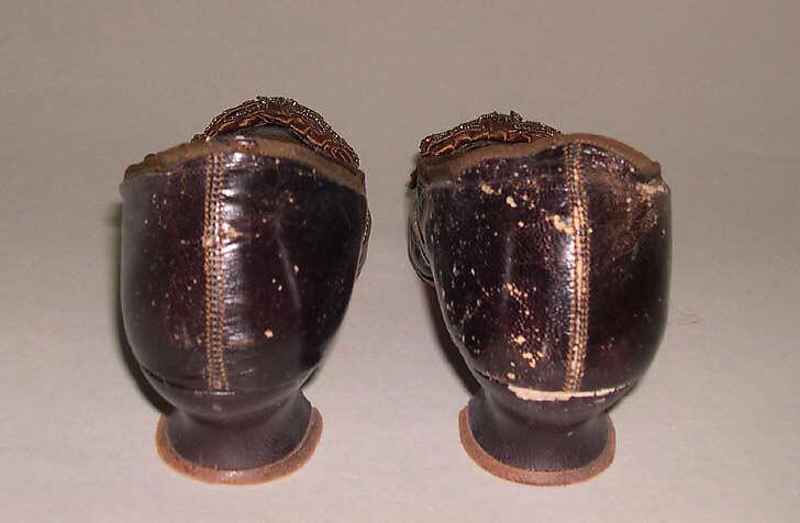 Slippers, leather, silk, American