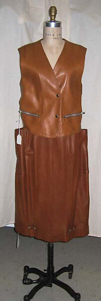 Ensemble, Claude Montana (French, 1949–2024), a-d) leather, synthetic, metal, French