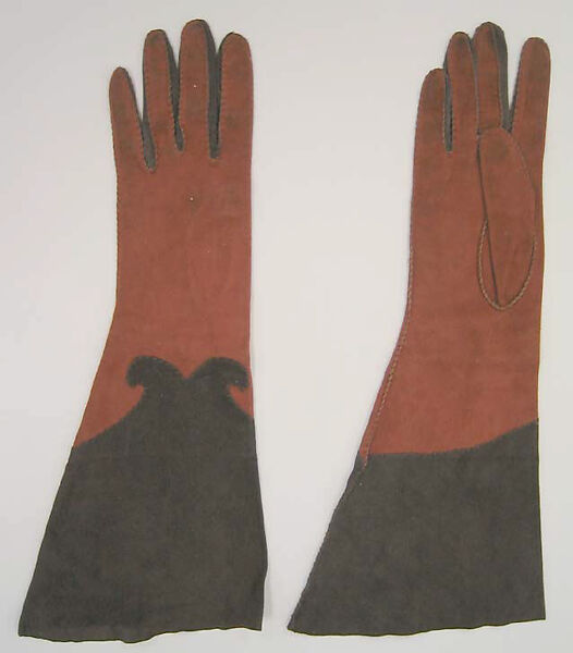 Gloves, a,b) leather, probably American 
