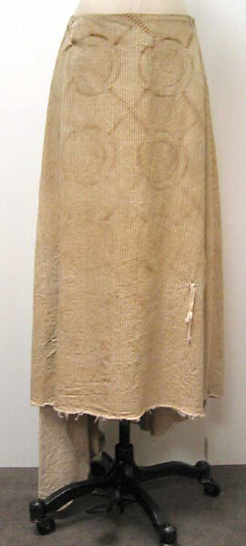 Ensemble, Miguel Adrover (Spanish, born 1965), a) cotton, silk/wool blend, plastic; b) cotton; c) silk, American