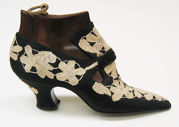 Pumps, Pierre Yantorny (Italian, 1874–1936), leather, silk, French
