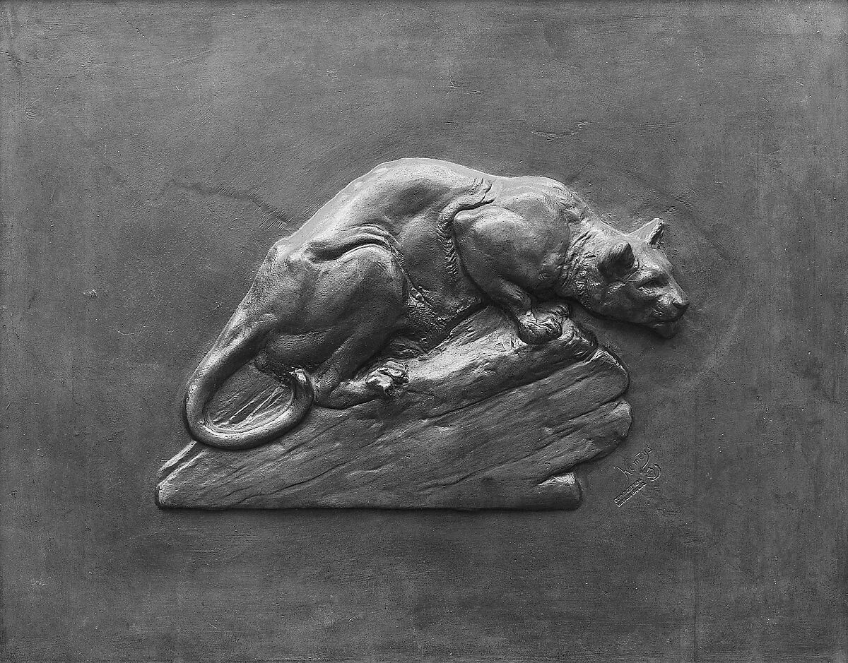 Still Hunt, Edward Kemeys (American, Savannah, Georgia 1843–1907 Washington, D.C.), Bronze, American