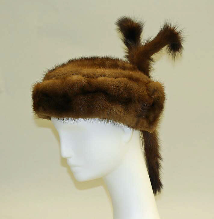 Accessory set, fur, silk, American 