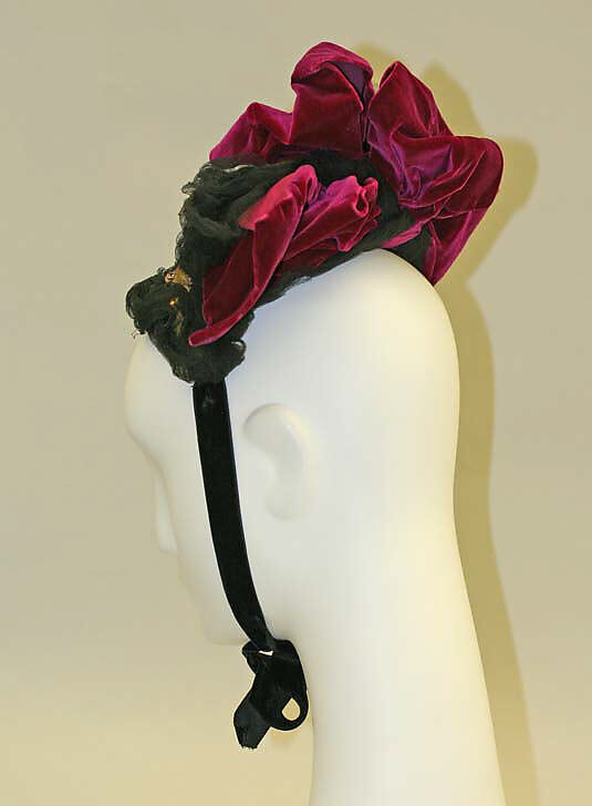Hat, silk, cotton, plastic, French